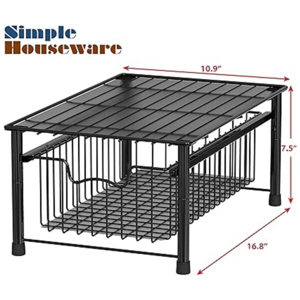 SimpleHouseware Cajón apilable para cestas color negro_5