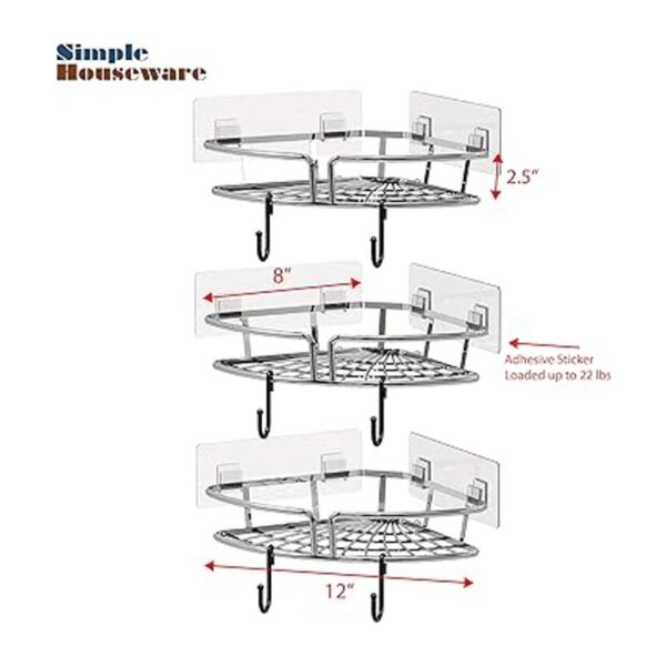 SimpleHouseware Estante adhesivo de pared para baño_2