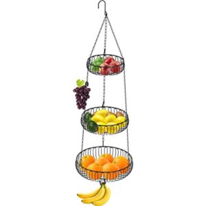 SimpleHouseware Cesta colgante para frutas color negro
