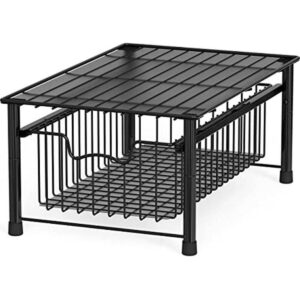 SimpleHouseware Cajón apilable para cestas color negro_1