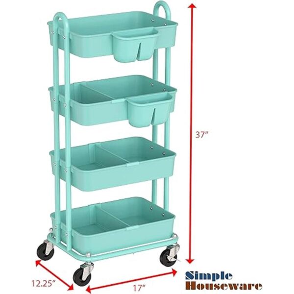 SimpleHouseware Carro multiusos de 4 niveles con