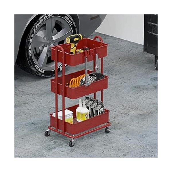 SimpleHouseware Carrito de metal resistente de 3 niveles_4