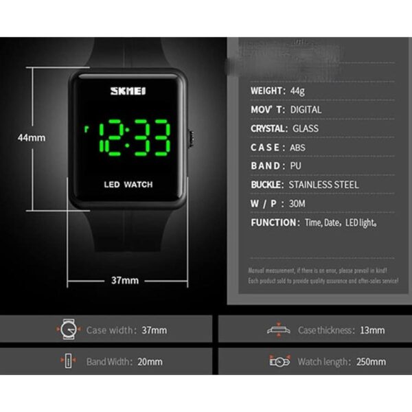 Simple Men Women Sports LED Digital Big Display Waterproof