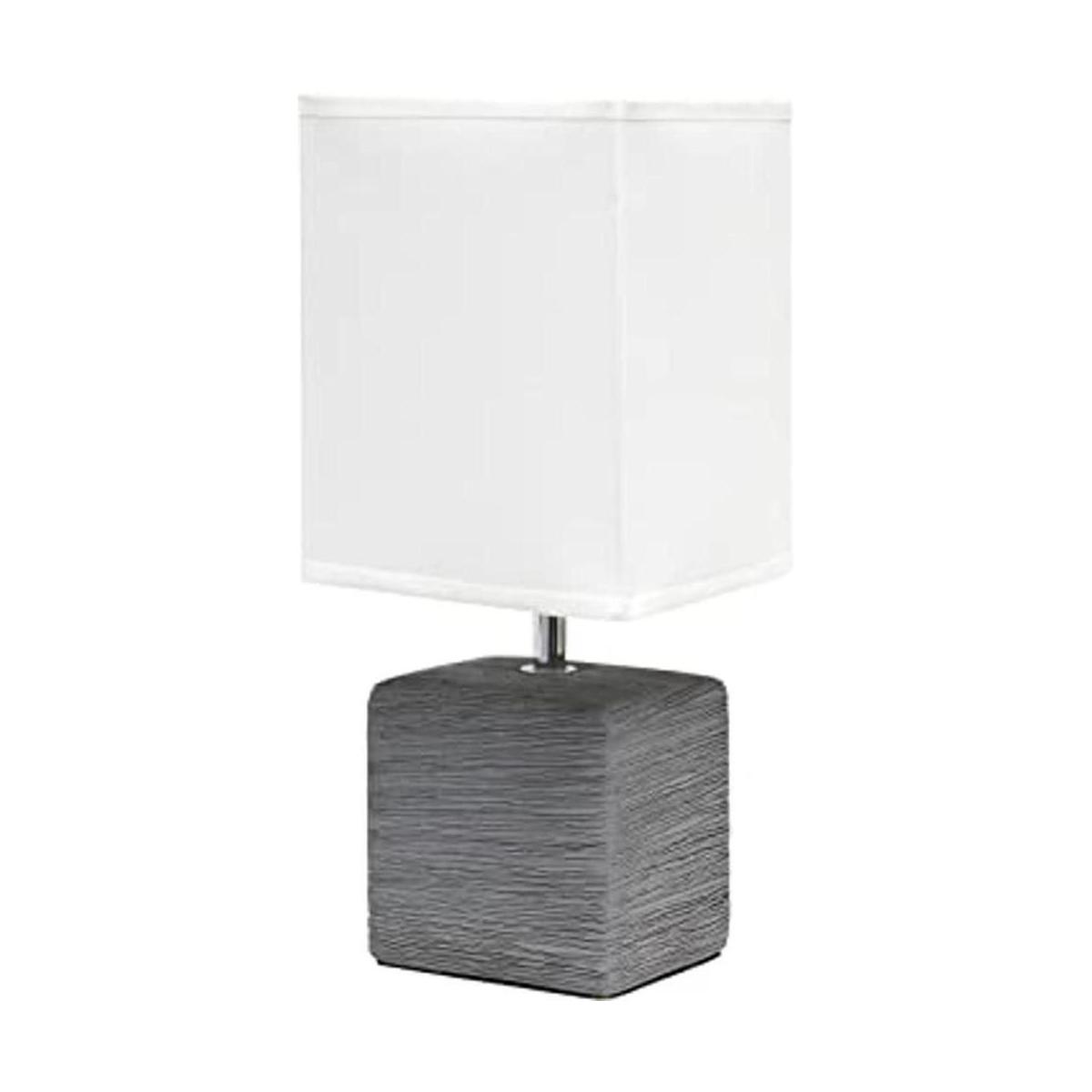 Simple Designs Lámpara de mesa pequeña de piedra sintética