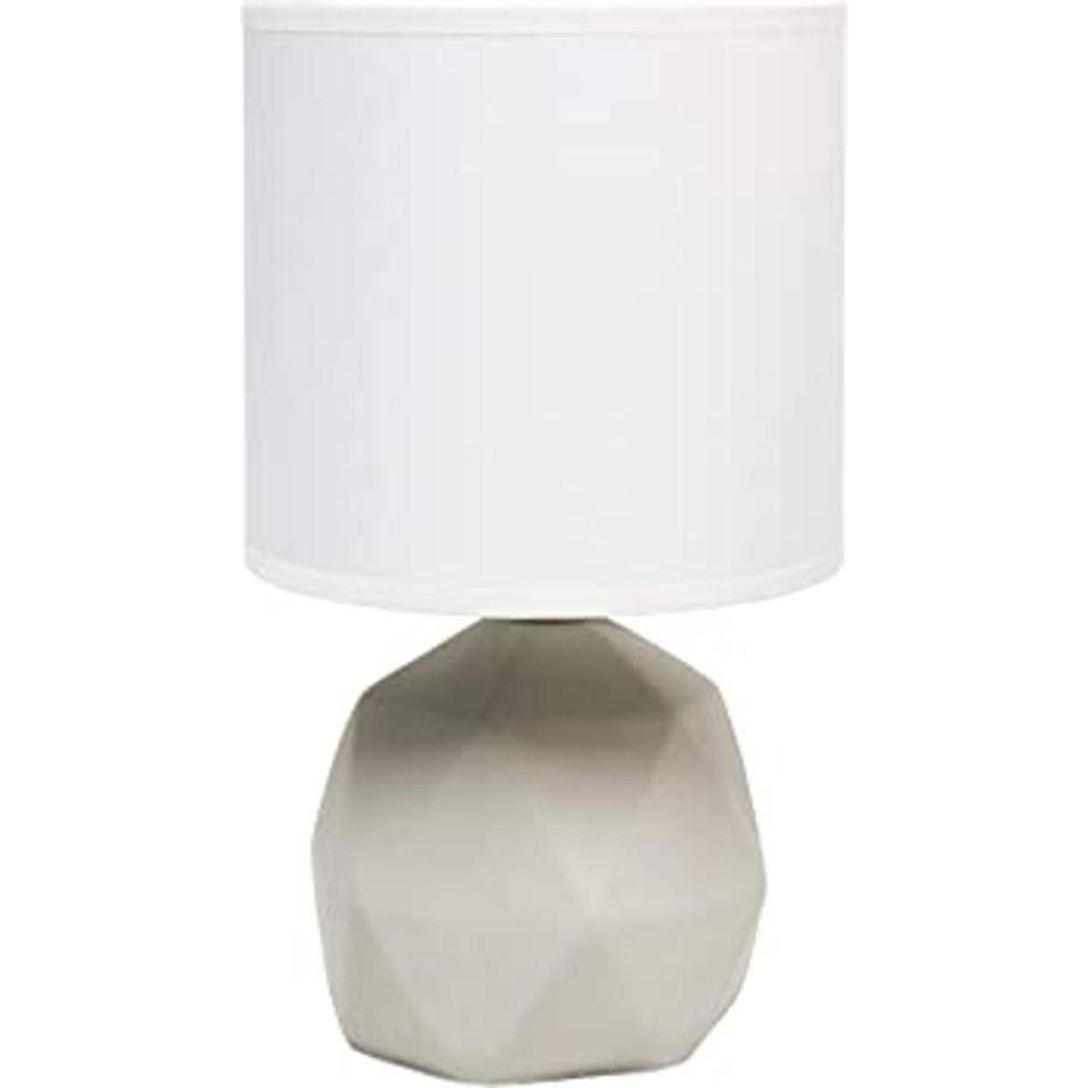 Simple Designs LT2060WHT Lámpara de mesa geométrica de