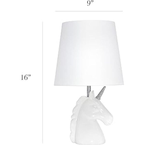 Simple Designs LT1078SLV Lámpara de mesa de unicornio con_3