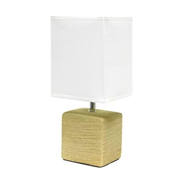 Simple Designs Pequeña lámpara de mesa de piedra sintética