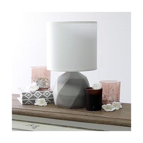 Simple Designs LT2060WHT Lámpara de mesa geométrica de_4