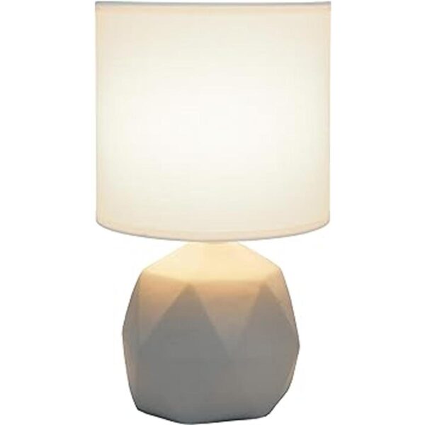 Simple Designs LT2060WHT Lámpara de mesa geométrica de_2