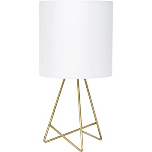 Simple Designs LT2066GDW Lámpara de mesa con pantalla de_1