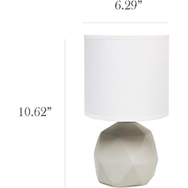 Simple Designs LT2060WHT Lámpara de mesa geométrica de_3