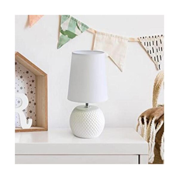 Simple Designs LT2084WHT Mini lámpara de mesa de noche de_1