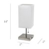 Simple Designs LT1087WHT Lámpara de mesa base de níquel