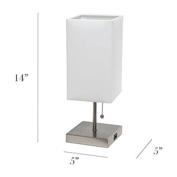 Simple Designs LT1087WHT Lámpara de mesa base de níquel