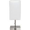 Simple Designs LT1087WHT Lámpara de mesa base de níquel