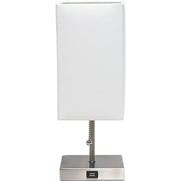 Simple Designs LT1087WHT Lámpara de mesa base de níquel