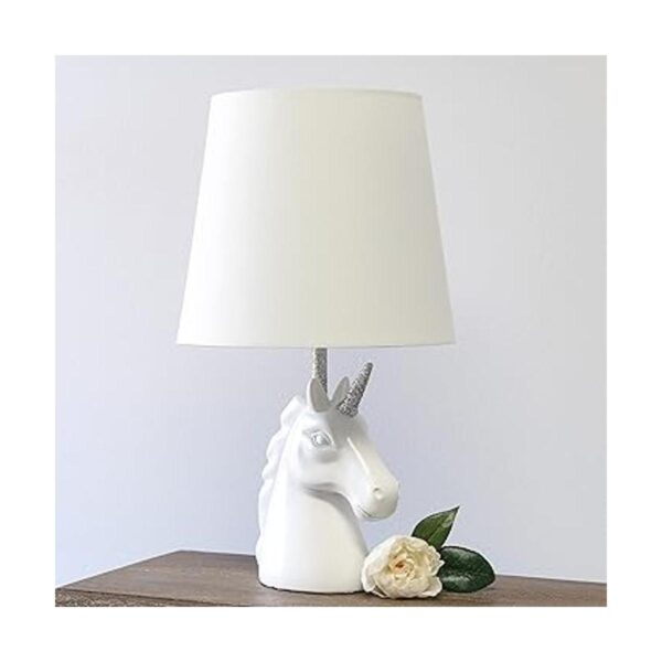 Simple Designs LT1078SLV Lámpara de mesa de unicornio con_4