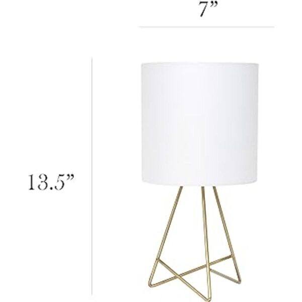 Simple Designs LT2066GDW Lámpara de mesa con pantalla de_3