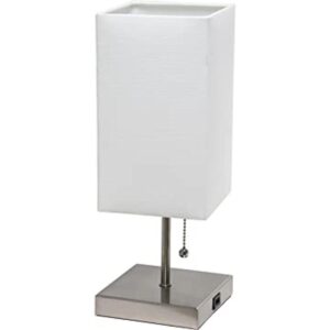 Simple Designs LT1087WHT Lámpara de mesa base de níquel
