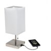 Simple Designs LT1087WHT Lámpara de mesa base de níquel