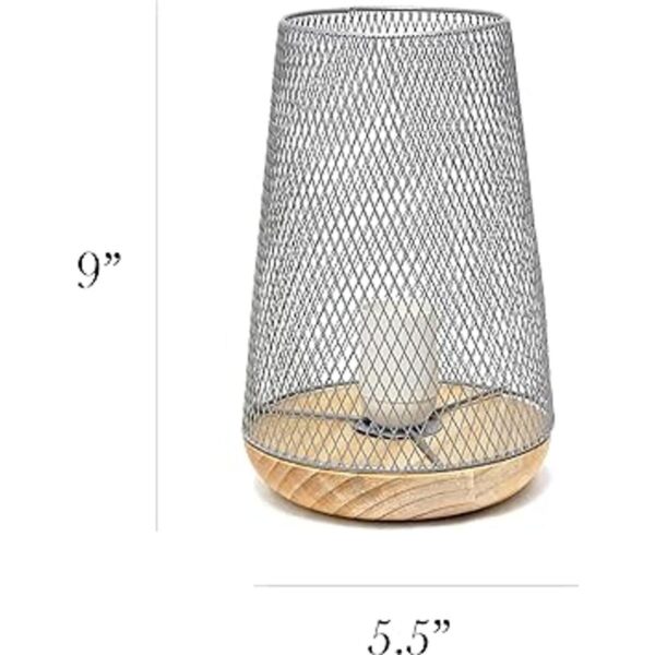 Simple Designs LT1074GRY Lámpara de mesa de malla con