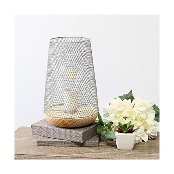 Simple Designs LT1074GRY Lámpara de mesa de malla con