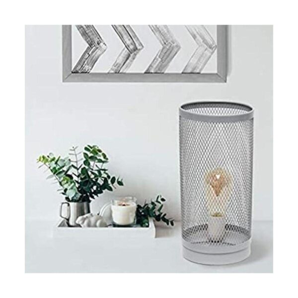 Simple Designs LT1075GRY Lámpara de mesa cilíndrica de