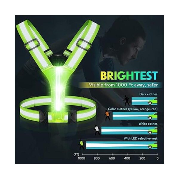 Simket Chaleco reflectante con luz LED para caminar por la_2