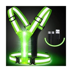 Simket Chaleco reflectante con luz LED para caminar por la_1