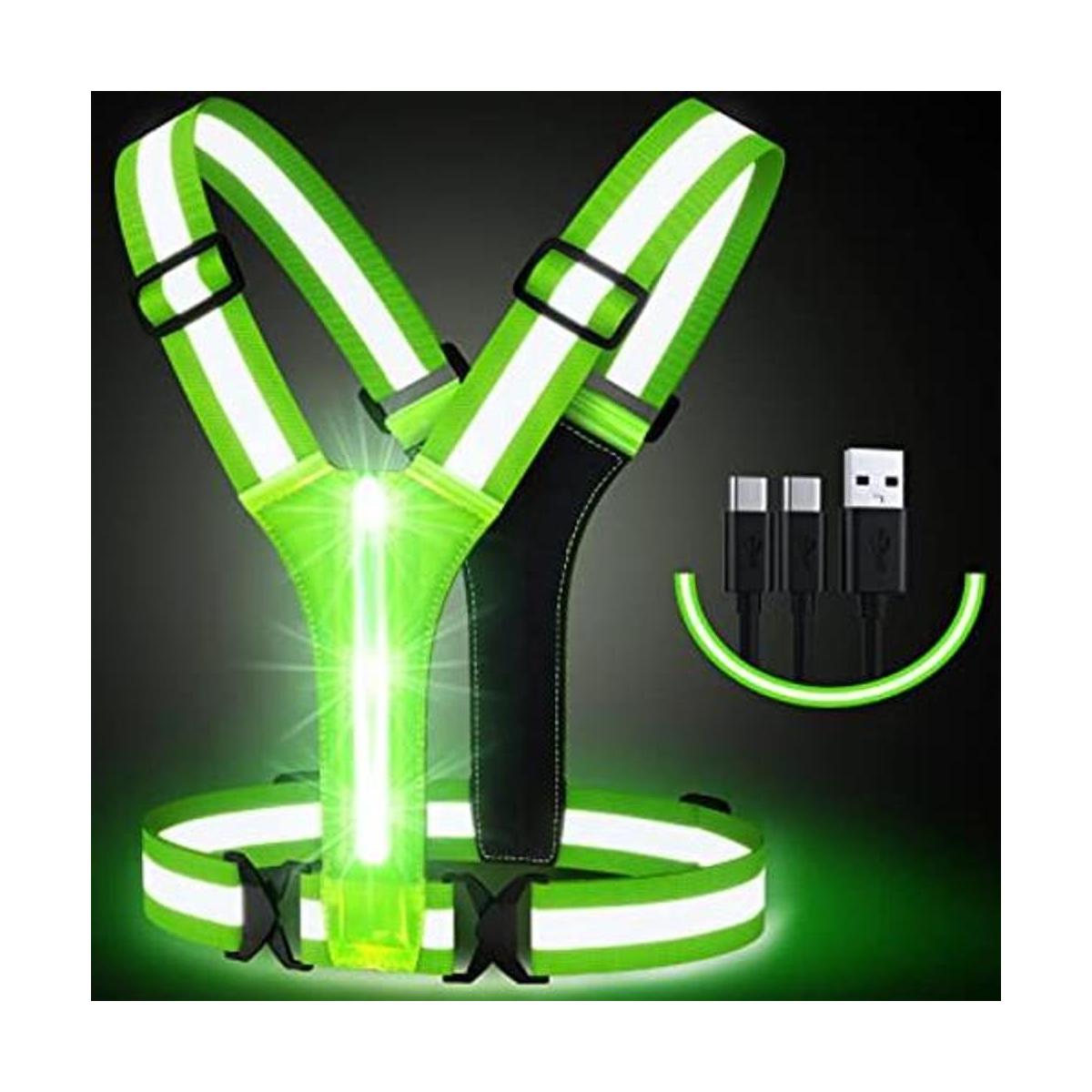 Simket Chaleco reflectante con luz LED para caminar por la