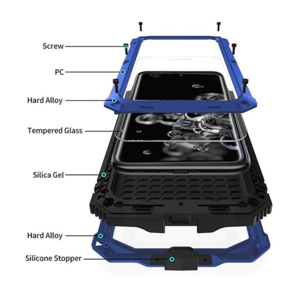 Simicoo Funda de metal para Samsung Note 20 Ultra con_2
