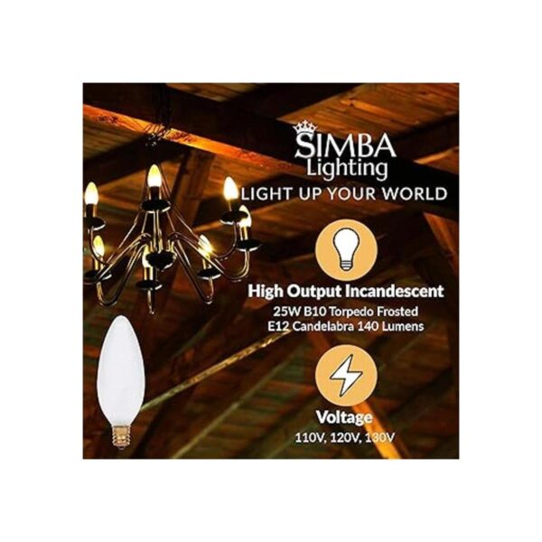 Simba Lighting Candelabro Torpedo esmerilado B10 25W E12