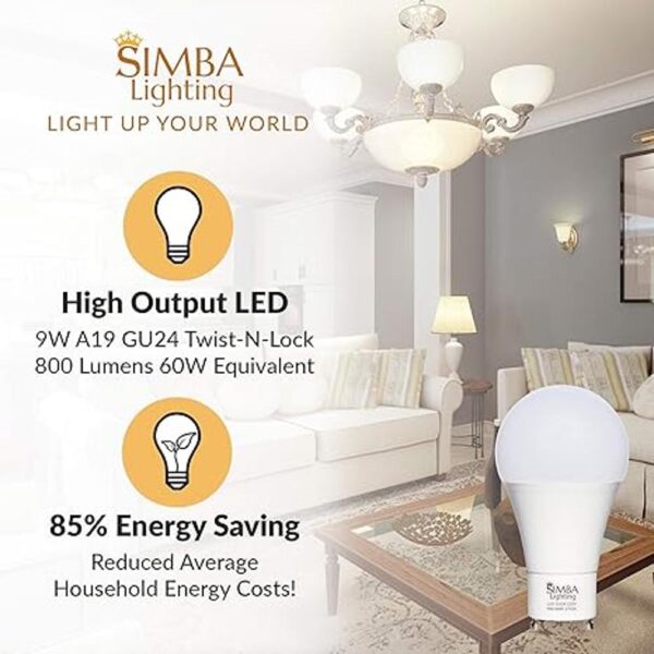 Simba Lighting Bombilla LED GU24 A19 9 W 60 W a 75 W_3