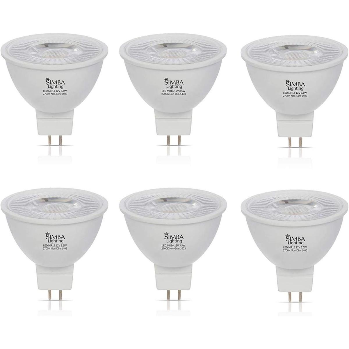 Simba Lighting Bombilla LED MR16 de 3.5 W y 12 V paquete