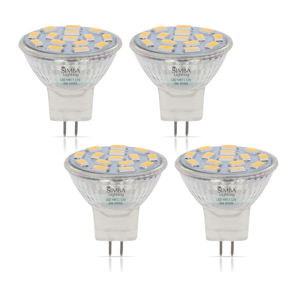 Simba Lighting Bombillas LED MR11 4 unidades 12 V 3