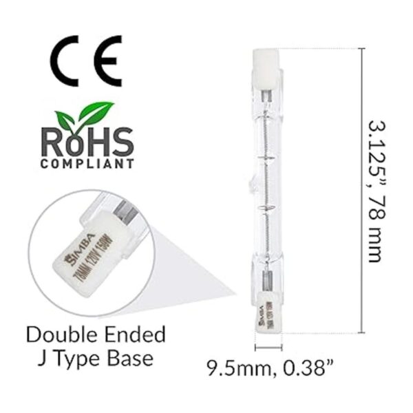 Simba Lighting Bombilla halógena R7S de 3.071 in T3 150 W_2