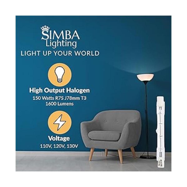 Simba Lighting Bombilla halógena R7S de 3.071 in T3 150 W_3