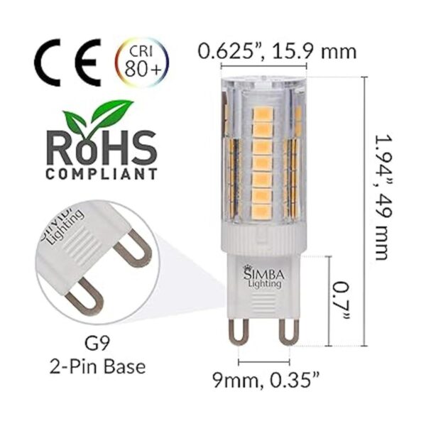 Simba Lighting Bombilla LED G9 paquete de 5 4 W T4 40 W