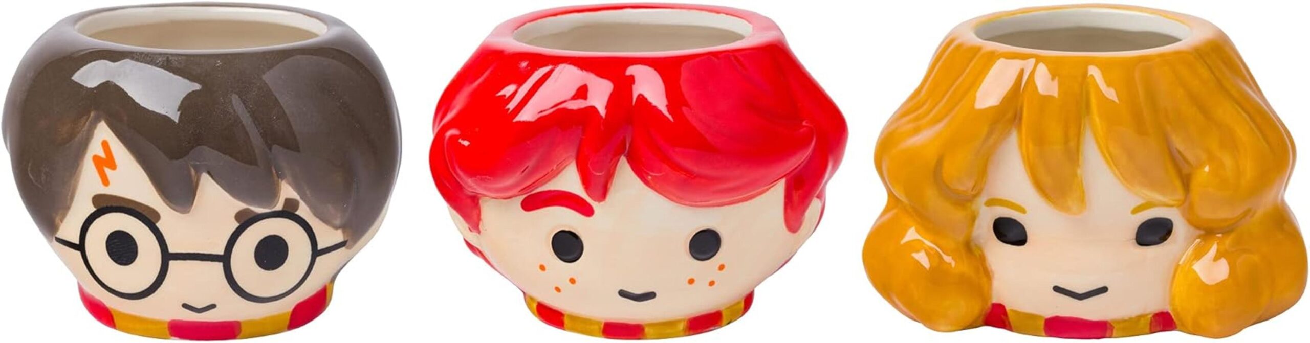 Silver Buffalo Harry Potter Hermione Ron Juego de 3 tazas