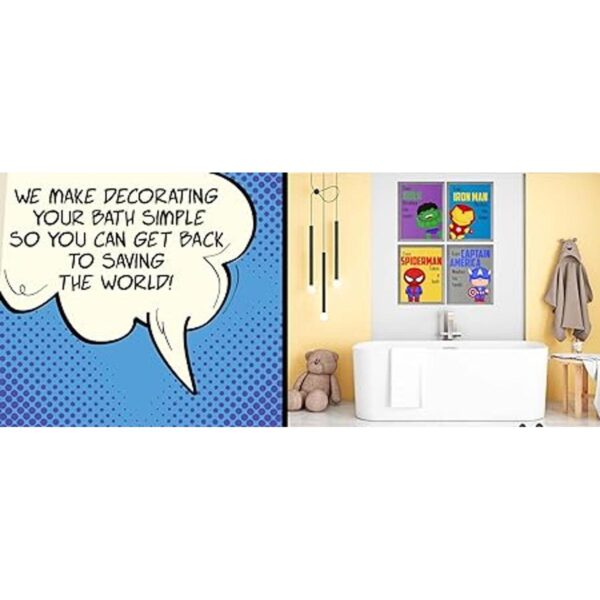 Silly Goose Gifts Recordatorios de baño de superhéroe para_3
