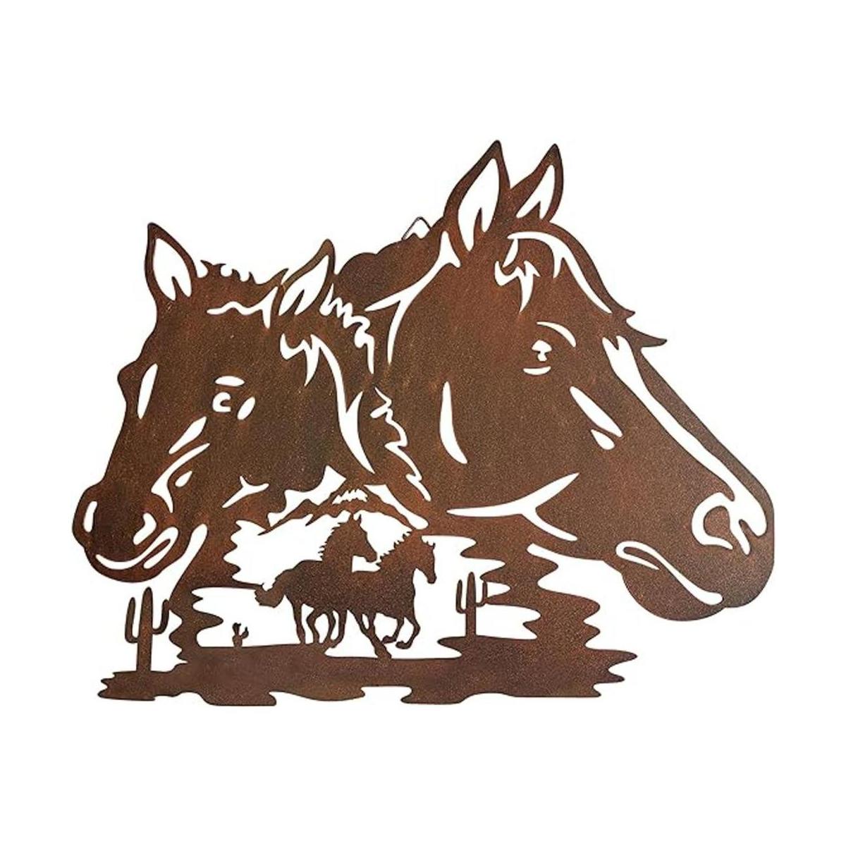 Silueta de caballo montada en la pared colgante de