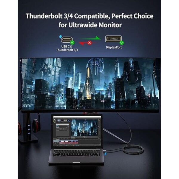 Silkland Cable USB C a DisplayPort 1.4 8K a 60Hz 4K a_3