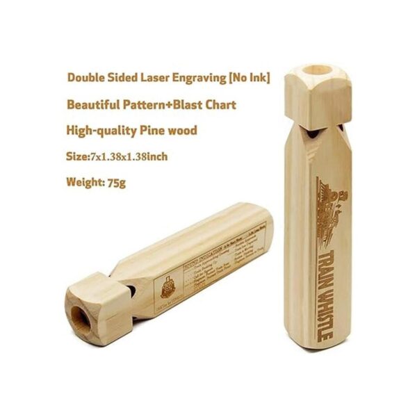 Silbato de tren de madera paquete de 2 4 tonos para_5