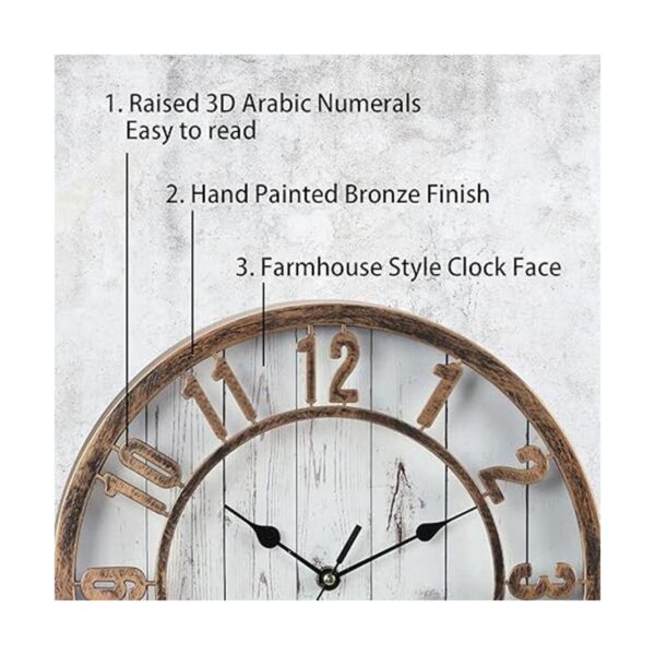 Silentime Reloj de pared vintage y retro de 12 pulgadas_2