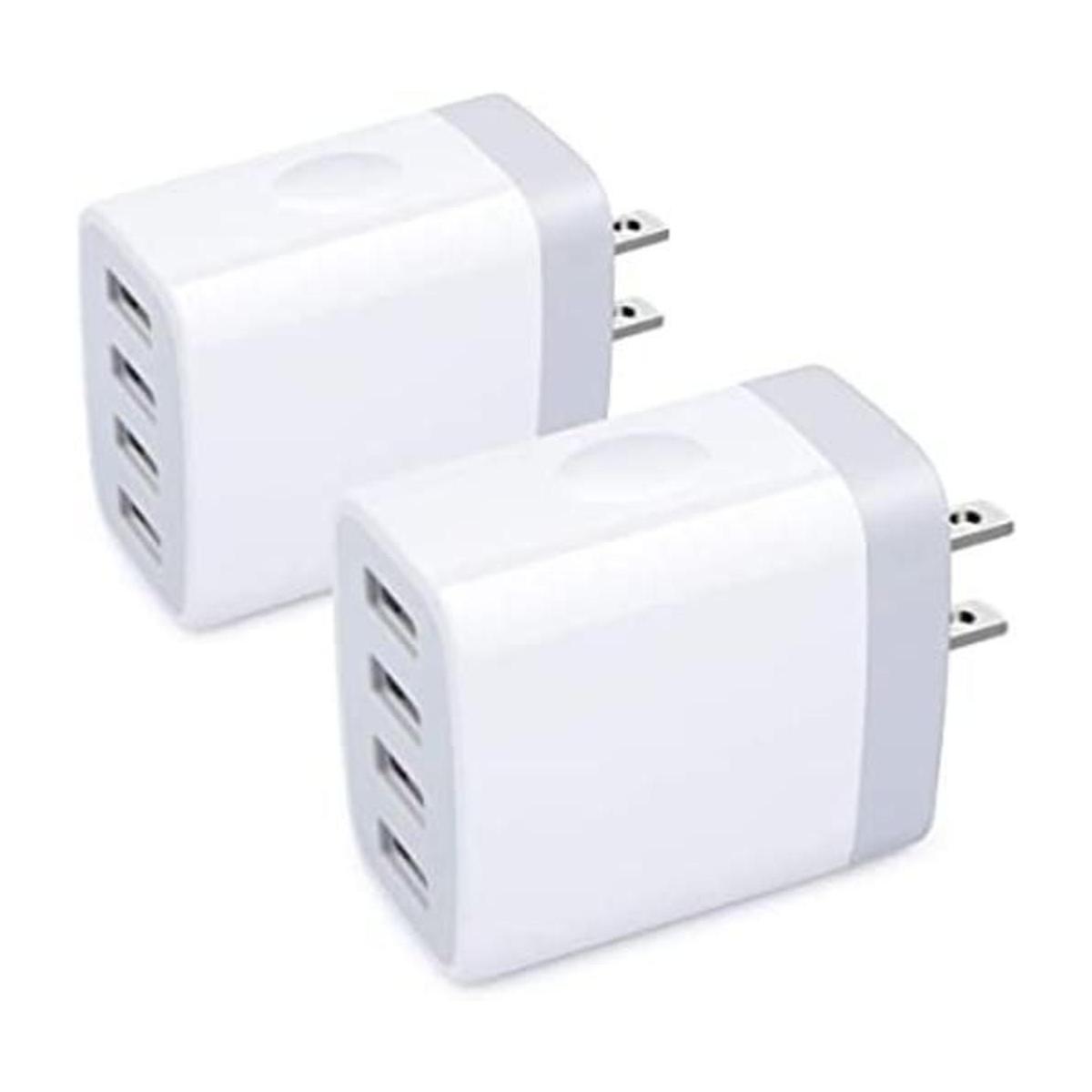 Sicodo Cargador de pared USB con 4 puertos 2 unidades