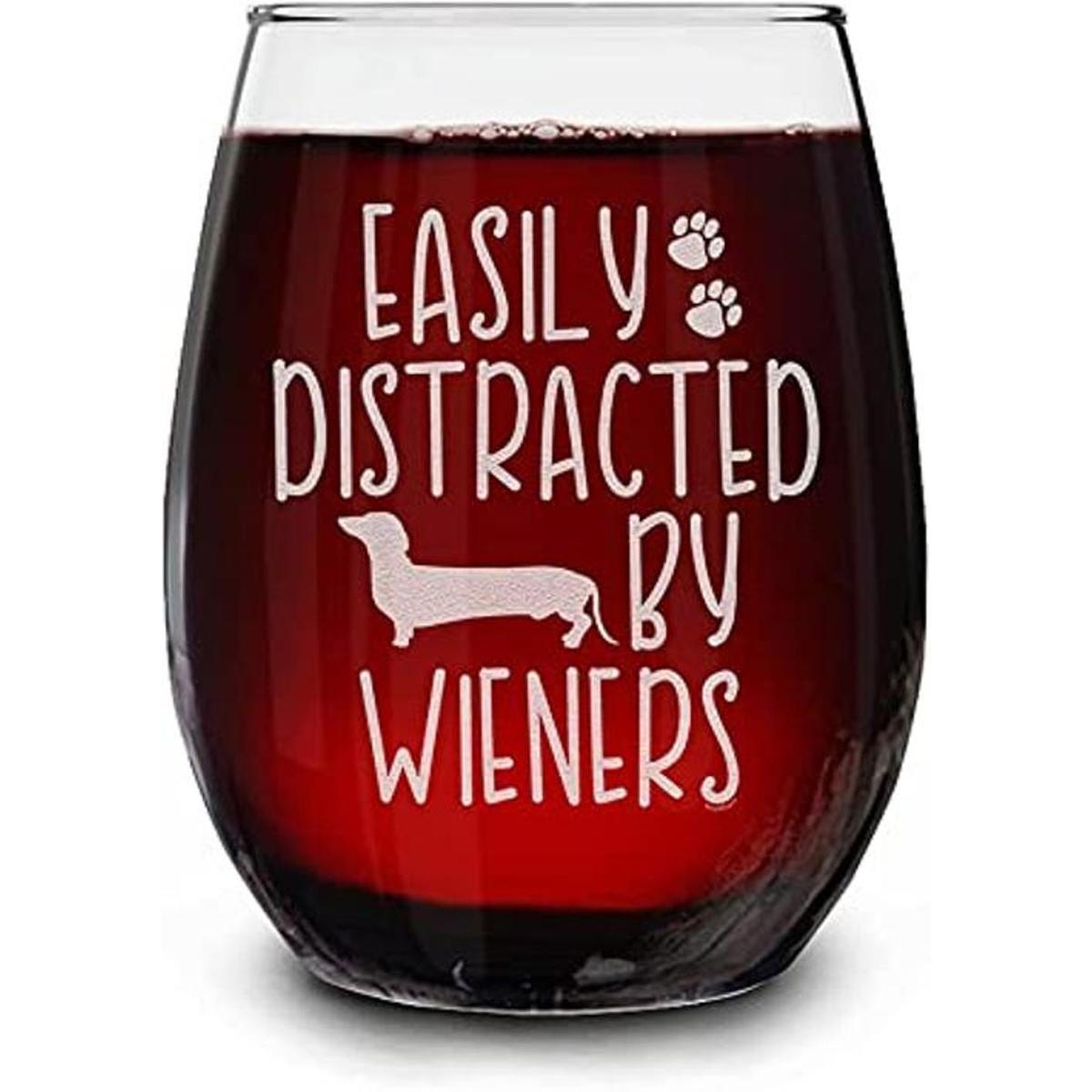 Shop4Ever Taza de vino grabada con texto en inglés