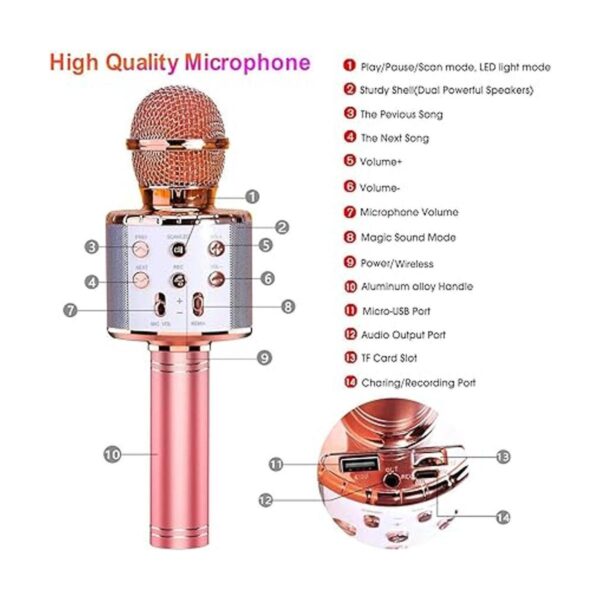 ShinePick Micrófono de karaoke inalámbrico Bluetooth 4 en_4