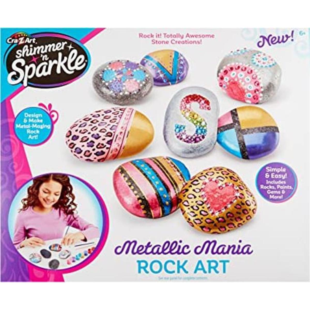 Shimmer n Sparkle Metallic Mania Rock Art Kit DIY para