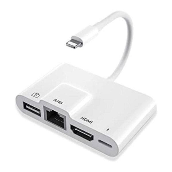 Sharllen Adaptador Ethernet RJ45 4 en 1 Lightning a HDMI_1