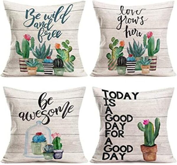 ShareJ Be Wild and Free Juego de 4 fundas de almohada
